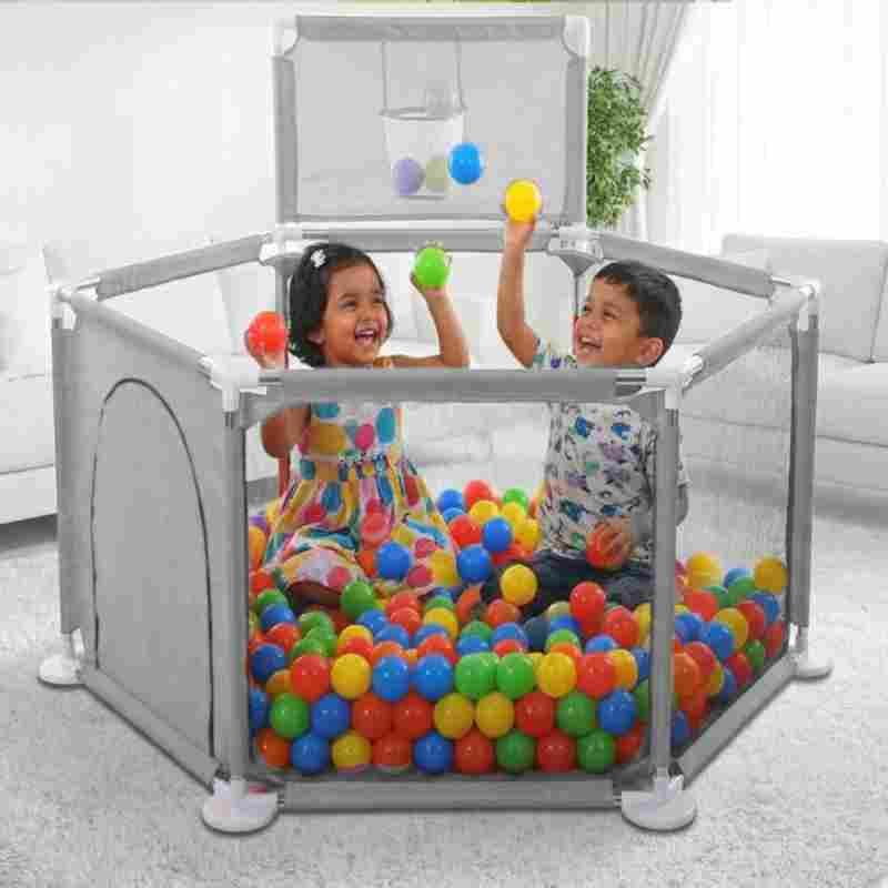 146CM Elephant Baby Playpen 6-Panel Kids Safety Fence with 50 Balls - Image 4