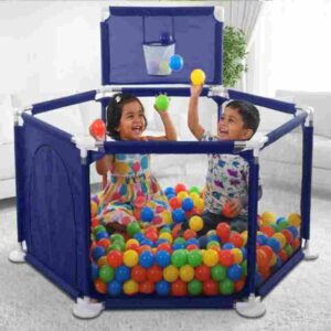 146CM Elephant Baby Playpen 6-Panel Kids Safety Fence with 50 Balls